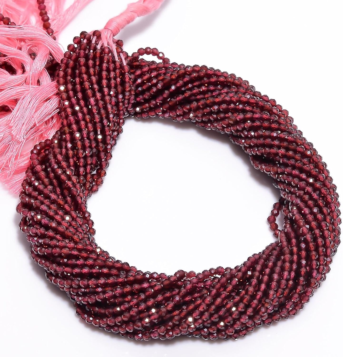 Natural Rhodolite Garnet Gemstone Round Israel Cut Beads 2X2 mm 25 Strand 13