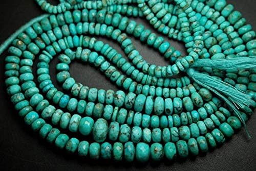 14 Inches Strand,Natural Arizona Sleeping Beauty Turquoise Faceted Rondelles,Size 5.5-6mm Code-HIGH-55745