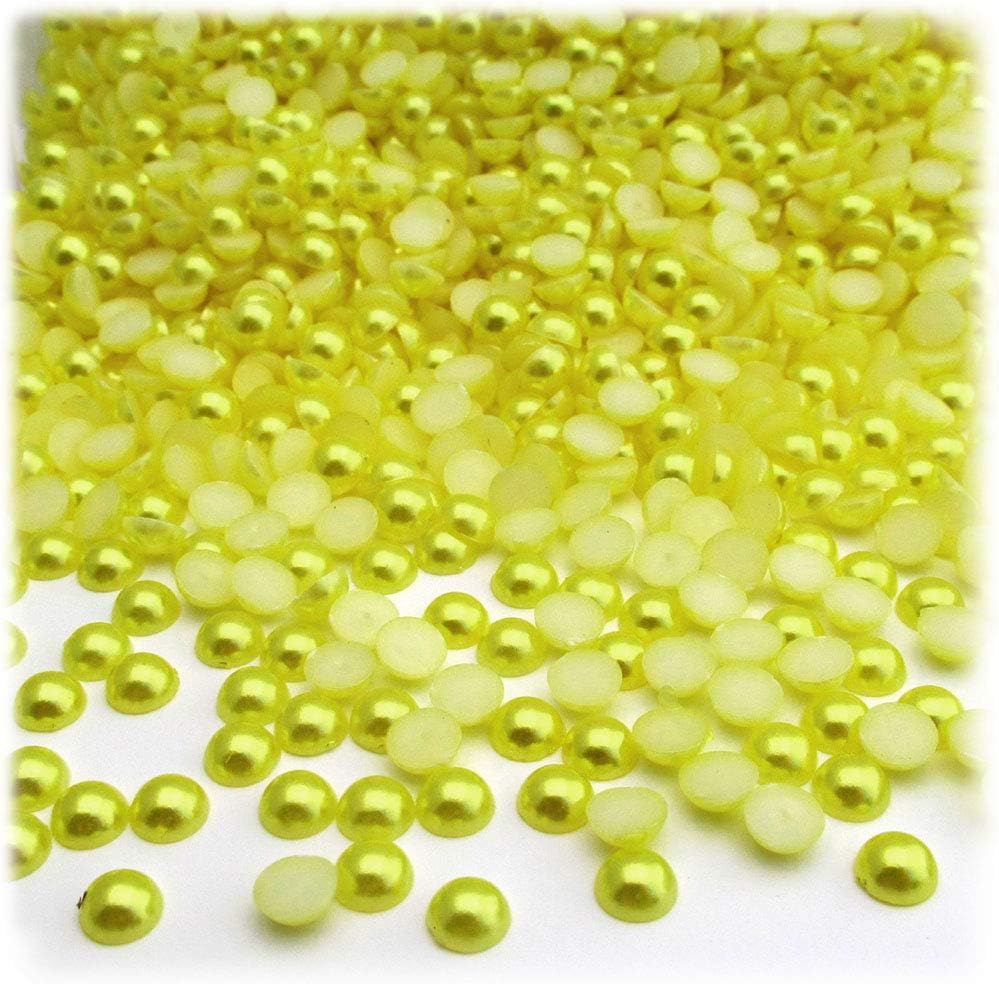 The Crafts Outlet 10,000pc Pearl Finish Half Dome Beads, Round, 7mm, Pitch Black