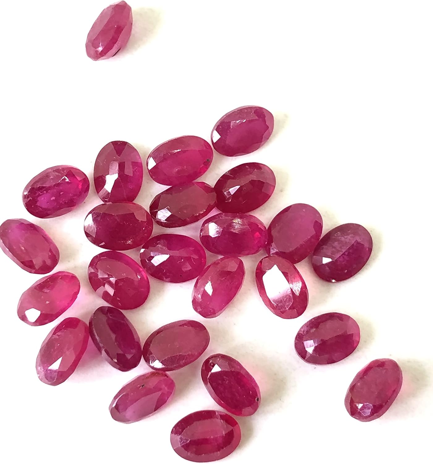 Red Ruby Oval Shape Cut Faceted Loose Gemstone Size 4x3 mm, 5x3 mm, 5x4 mm, 6x4 mm, 7x5 mm, 8x6 mm, 9x7 mm, 10x8 mm, 11x9 mm & 12x10 mm Medium Quality All Matching Stone For Making Ring, Pendant, Earring Jewelry
