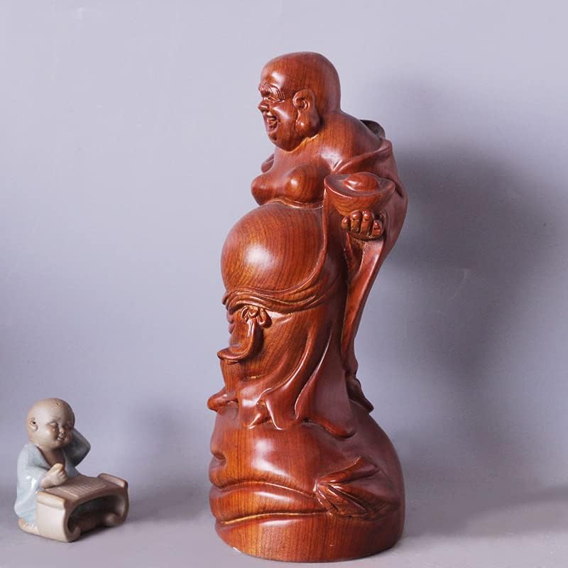 Mascot Wooden Crafts Wood Carving Art Wood Decoration Artwork 刺猬紫檀佛像工艺礼 30 * 16.5 * 12cm 笑口佛大肚弥勒(大肚弥勒30*16.5 * 12cm)