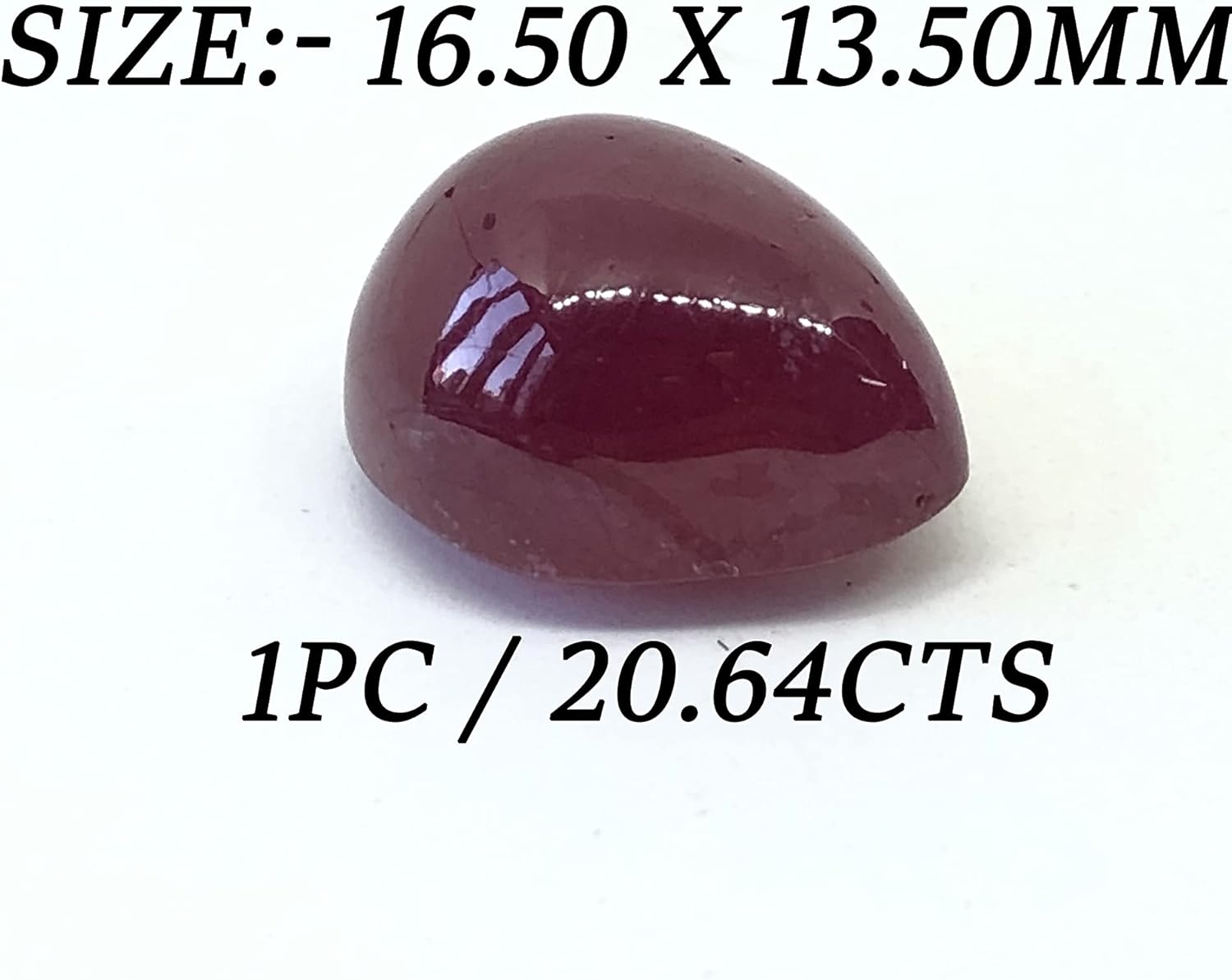 20.64 Ct Deep Red Ruby Pear Shape Cabochon Size 16.50x13.50 mm Attractive High Quality Fine Loose Gemstone Best For Making Pendant, Ring Jewelry