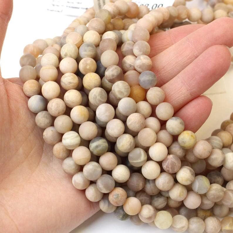13 inch Strand of Natural gem Peach Moonstone, 8mm Round Smooth Beads for DIY Jewelry Making. | Beads_06018