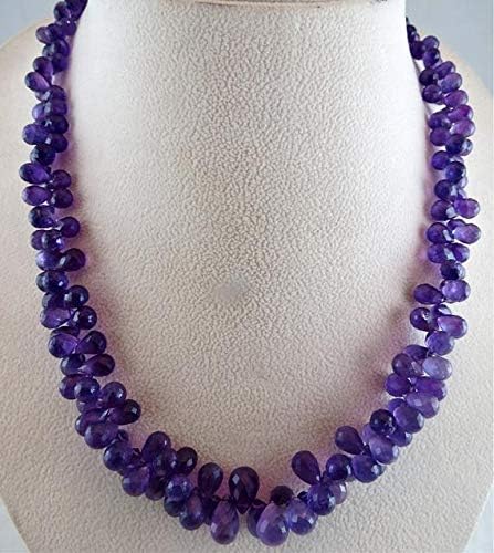 LOVEKUSH LKBEADS Natural Amethyst TEARDROPS Beads Necklace 23 INCHES 5-13MM Code-HIGH-46310