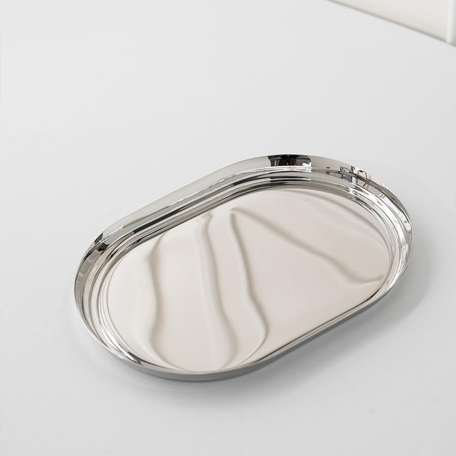Tray Stainless Steel Dining Tray Light Luxury Towel Accessories Storage Tray Home Bathroom Hand Sanitizer Aromatherapy Tray Serving Trays