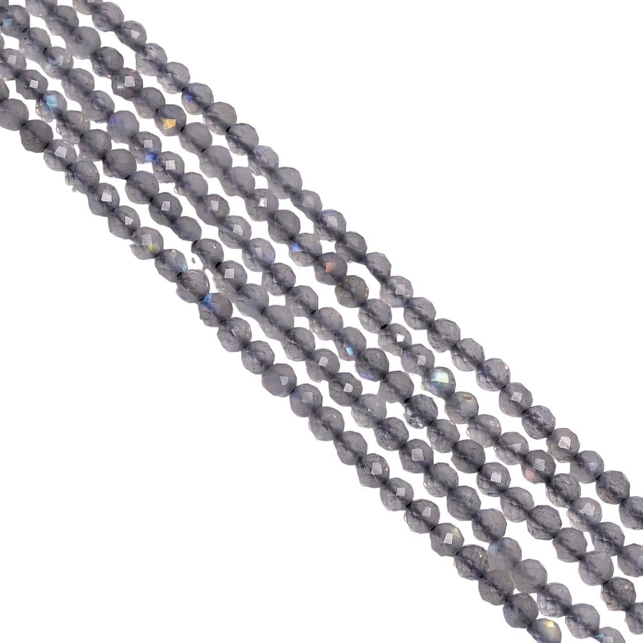 Natural Labradorite Gemstone Round Faceted Beads 3X3 mm 100 Strand 13