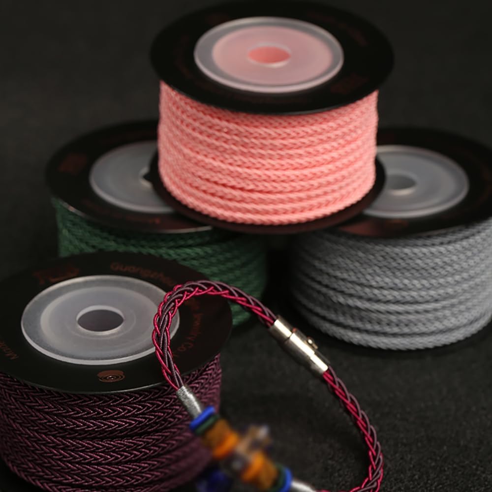 Beading String, Satin Nylon Trim Cord, Braided Cord Thread,Rattail, Macrame Thread String for Chinese Knotting, Kumihimo, Beading, Macrame, Jewelry Making, Sewing(Dark Grey)