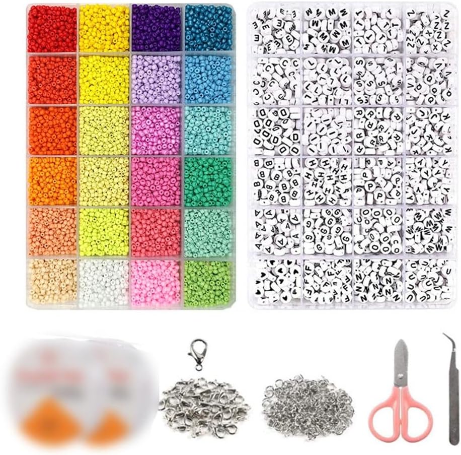 48 Grams of Beads Single Letter 2 Boxes Spring DIY Bracelet 3mm Set