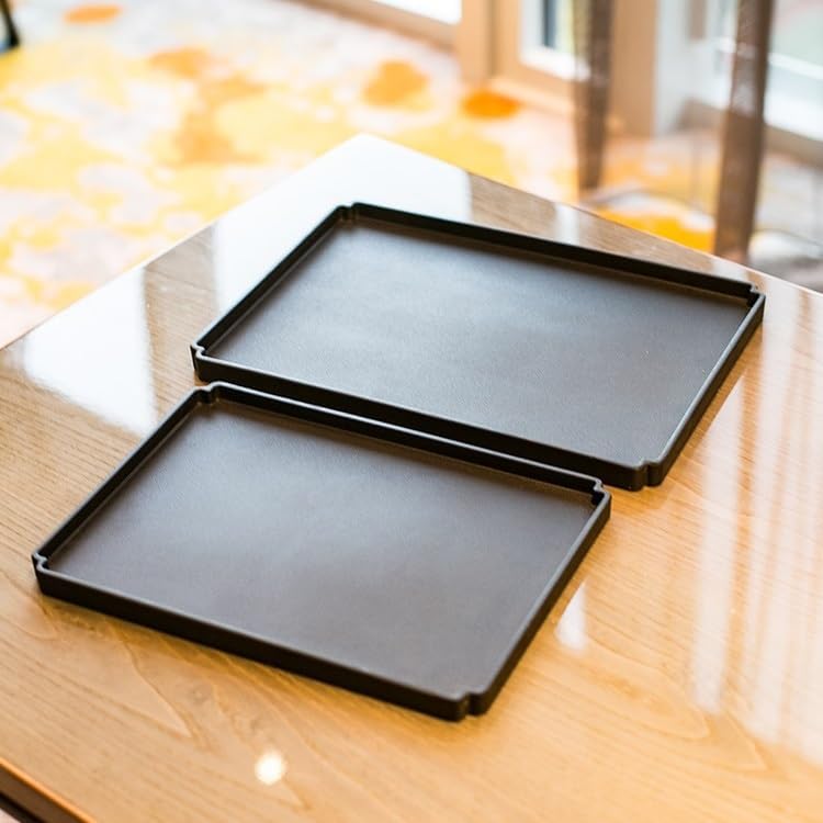 Foodtray Hotel Tea Tray Household Water Cup Rectangular Large and Medium Table Frosted Light Luxury Square Dining Serving(C)