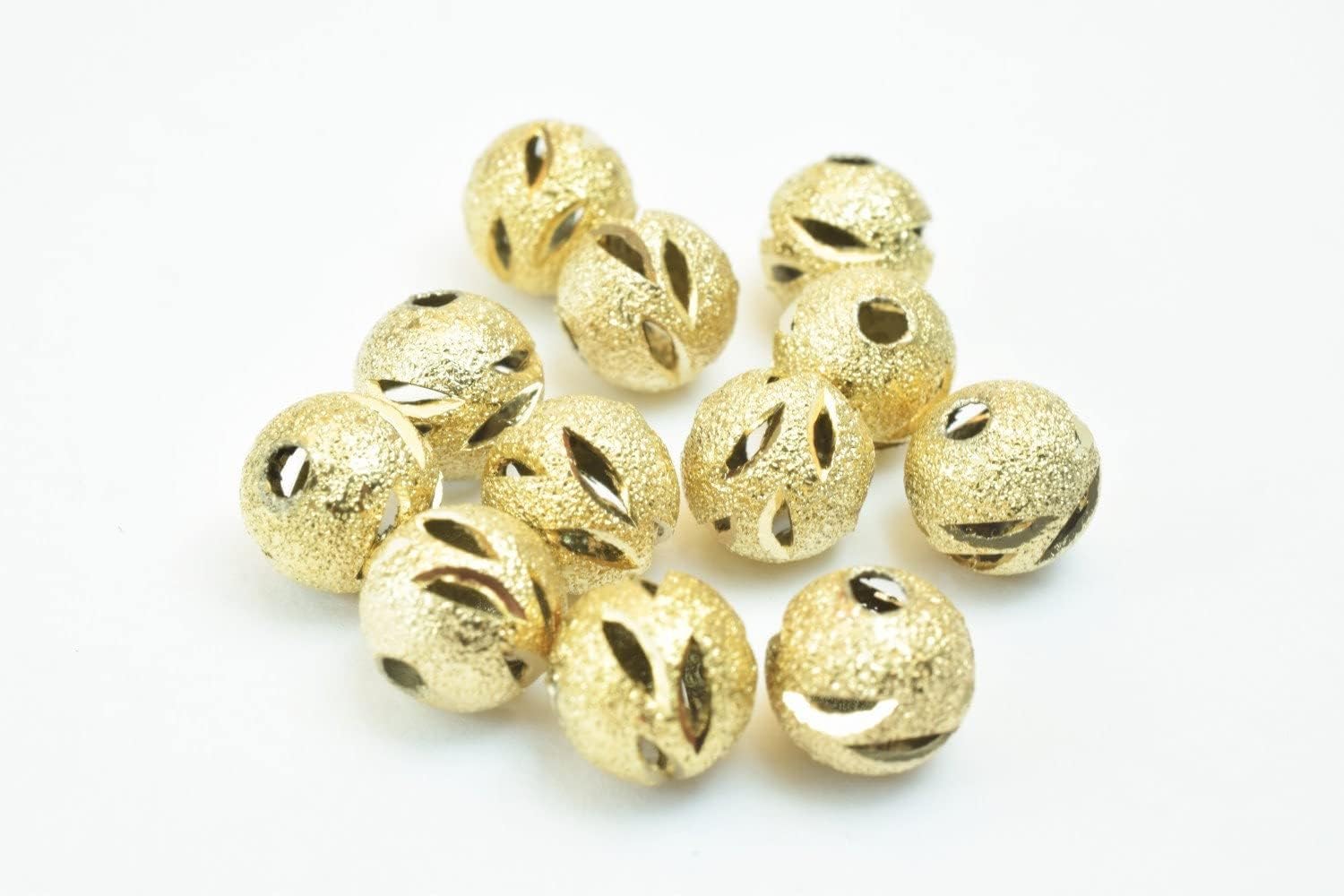 Beaded Jewelry 18K Gold Filled EP Beads Size 8mm/10mm Stardust with Diamond Cut Round Ball Beads Findings GF3335/GF3380