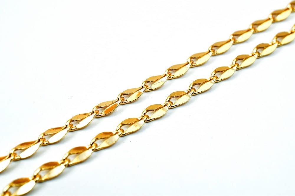 18K Pinky Gold Filled EP Chain Width 2.5mm Thickness 0.5mm Gold-Filled findings for Gold Filled Sold by Foot PGF21