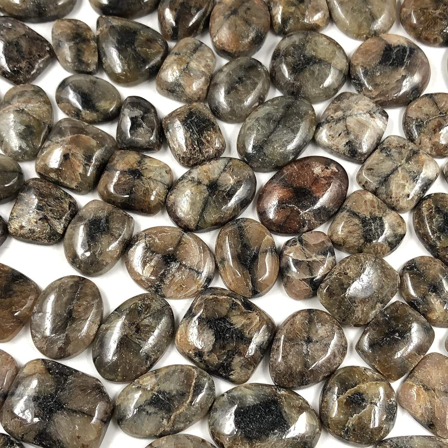 Natural CHIASTOLITE Gemstone Loose Cabochon Lot For Jewelry Making, Loose Gemstone For Ring, Earring & Pendant Necklace, Jewelry Making Cabochons, Healing Gemstones