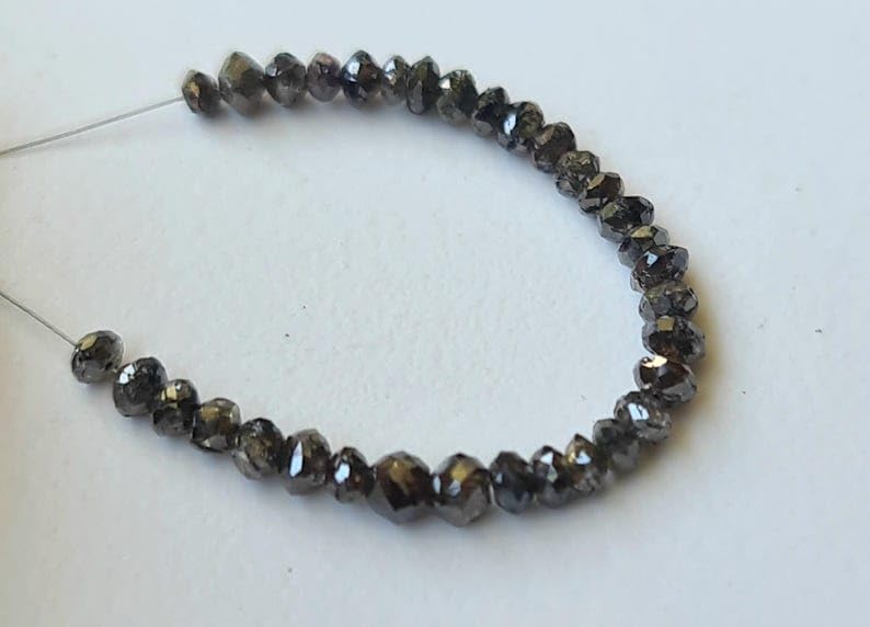 2.5-3mm Cognac Brown Sparkling Faceted Diamond Rondelle Beads, Diamond Beads Rondelles For Jewelry (2Pcs To 10Pcs) - PDD889