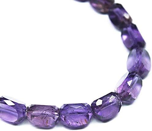1 Strand Amethyst Step Cut Tumbled Freeform Faceted 8'' Long Strand Gemstone Beads, Jewelry Supplies for Jewelry Making, for Meditation Jewellery for Reiki Healing Mystic Gemstone Size 11mm to 13mm