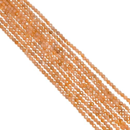 Natural Sunstone Gemstone Rondelle Shape Faceted Beads 3X3 mm 25 Strand 13