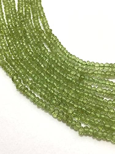 Beads Gemstone Natural Perit Micro Faceted Rondelle Beads, 3mm to 3.5mm, 13 inches, Green Beads, Gemstone Beads, semiprecious Stone Beads Code-HIGH-69981, Gemstone Metal Stone