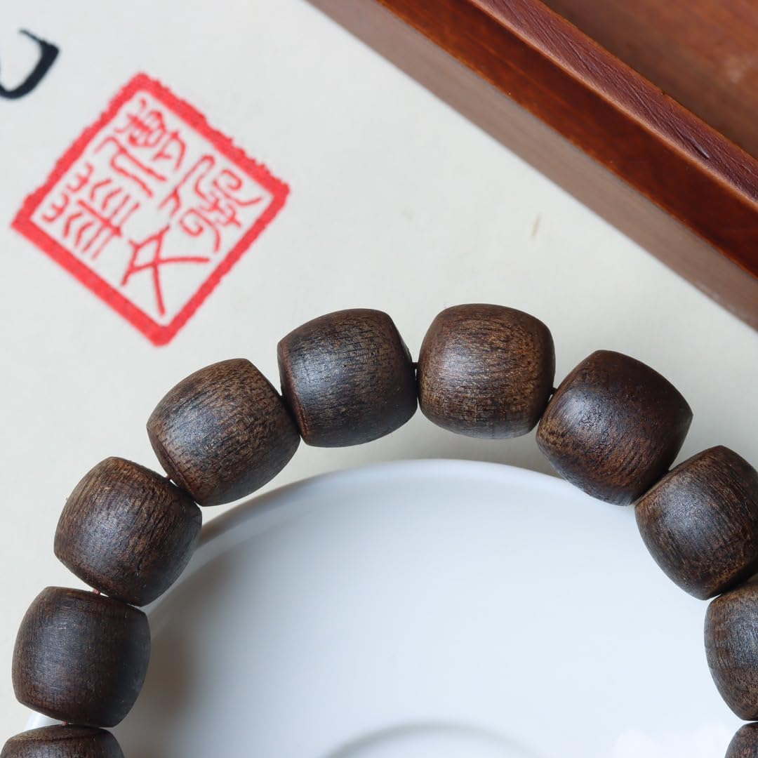 Vietnam Nha Trang Agarwood White Aquilaria Single Strand 12mm*17 Beads Barrel-Shaped Beads Sweet Honey Aroma, Cooling