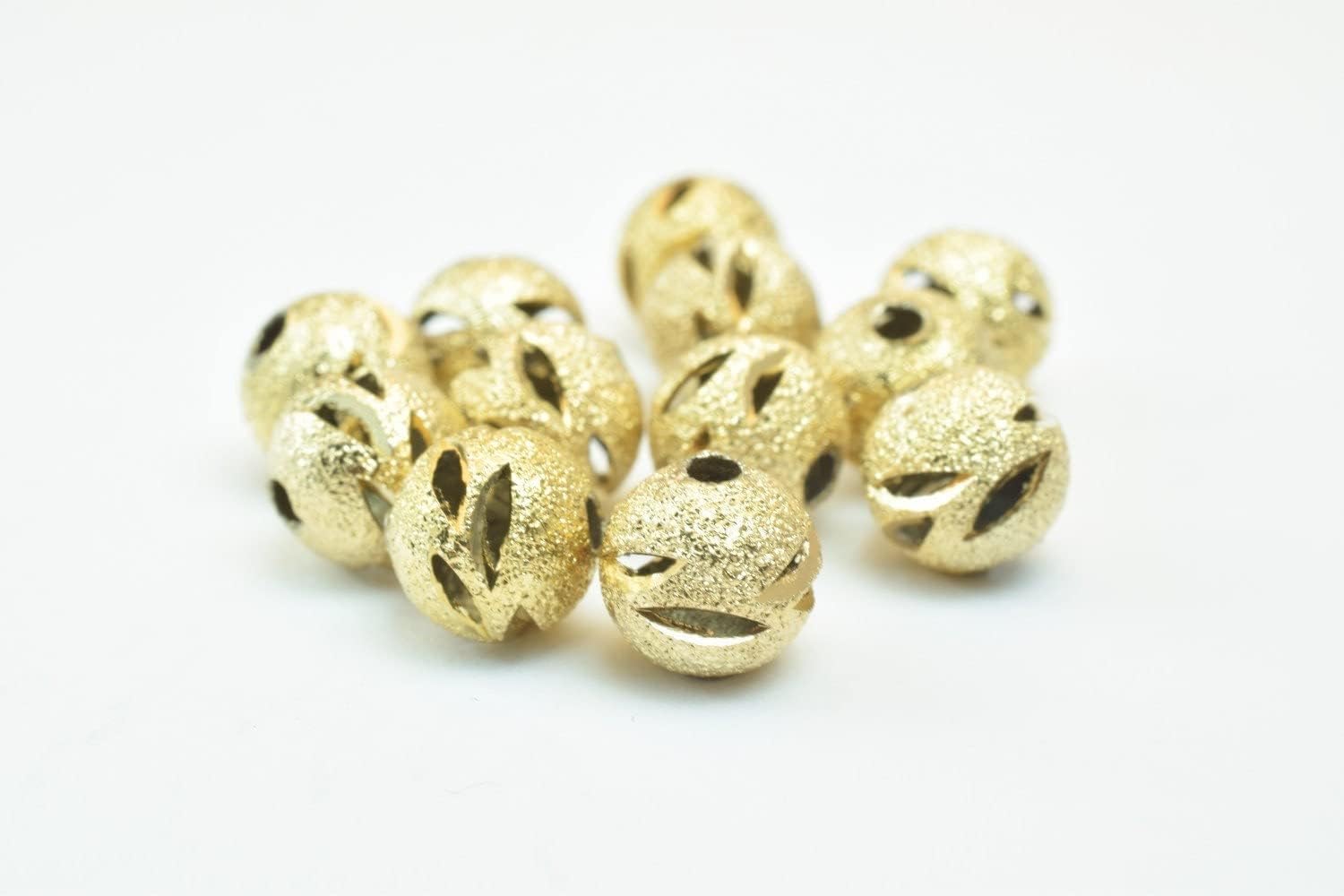 Beaded Jewelry 18K Gold Filled EP Beads Size 8mm/10mm Stardust with Diamond Cut Round Ball Beads Findings GF3335/GF3380