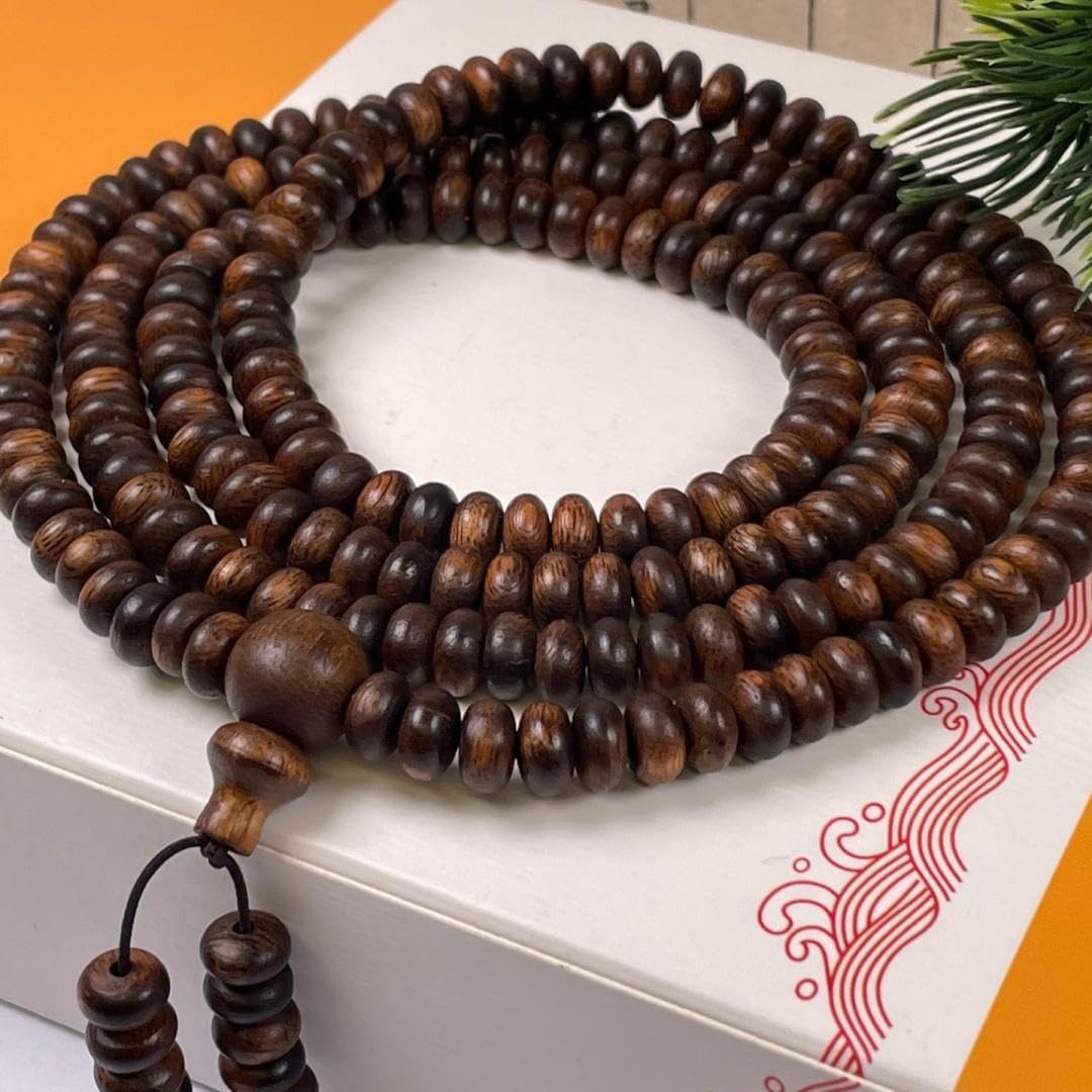 Vietnamese Nha Trang agarwood Abacus Beads and Prayer Beads, Each Piece 5mm*216 Pieces, Dense, Sweet, Cool and Water-Sinking Grade