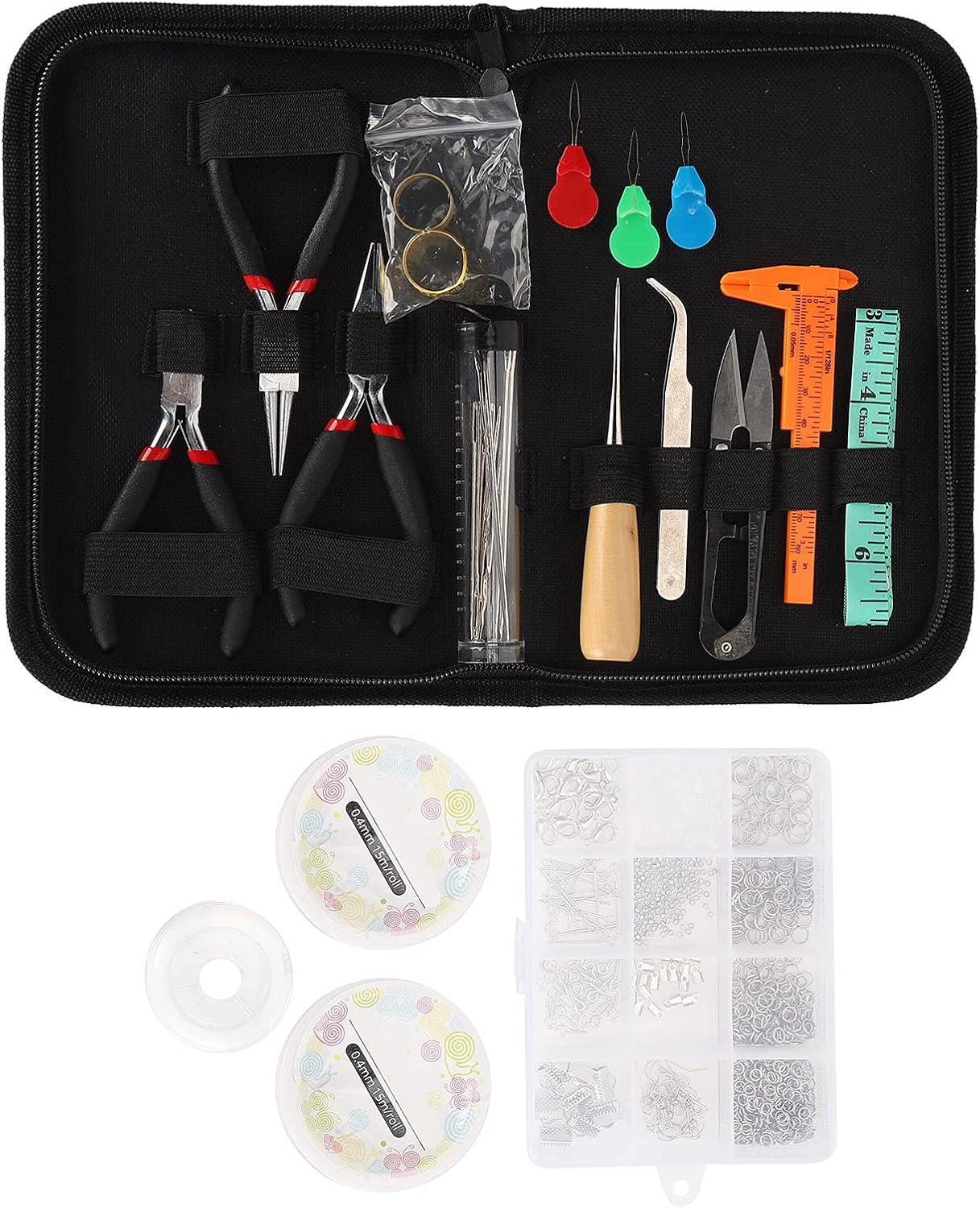 Jewelry Making Supplies Kits DIY Set with Tools and Accessories, Complete Package for Beading and Repairing, Includes Storage and Box, Stringing Materials and More