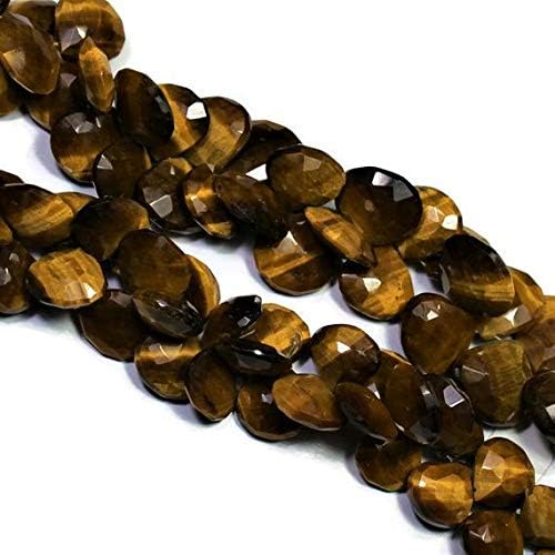 Tiger Eye Beads, Faceted Heart Beads, Tiger Eye Beads Faceted Cube Beads, 17 to 19 mm Approx, 9