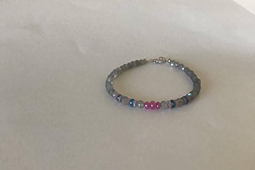 labradorite bracelet, ruby bracelet, labradorite jewelry, sapphire bracelet, 14k white gold, fine jewelry, apatite bracelet, ruby jewelry 3-6mm