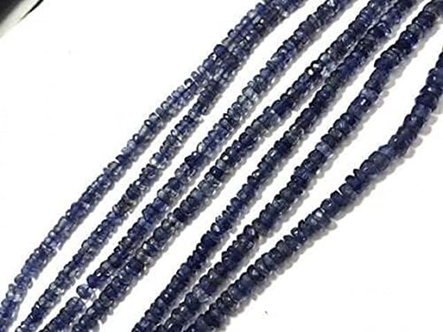 Iolite Faceted rondelle Loose Gemstone Beads 3-4mm 13inch lot of 10 Strands CHIK-STRD-95217