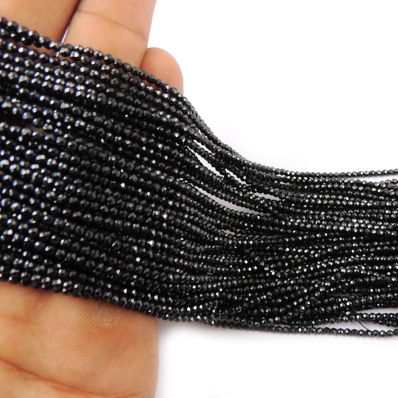 13 inch Strand of Natural gem Hematite, 2mm Rondelle Faceted Beads for DIY Jewelry Making. | Beads_04613