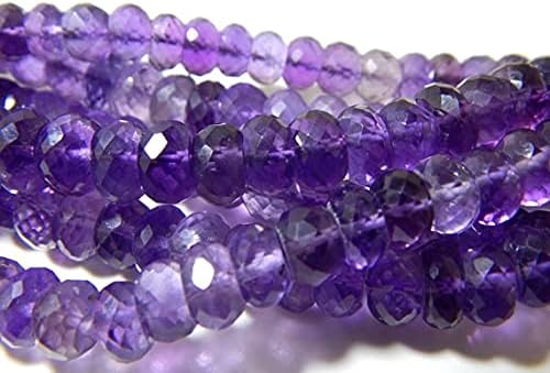 Amethyst Faceted Beads Roundell Shape 8.5x10.5.mm 8
