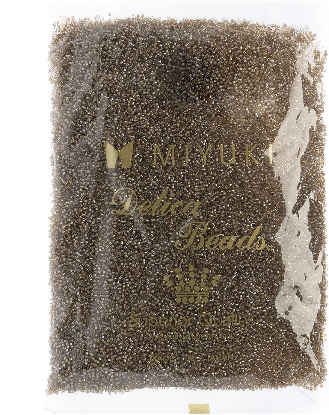 Miyuki Delica 11/0 - Fancy Lined Champange DB2396-250gms Bag of Japanese Glass Beads Bulk Bag of Japanese Glass Beads