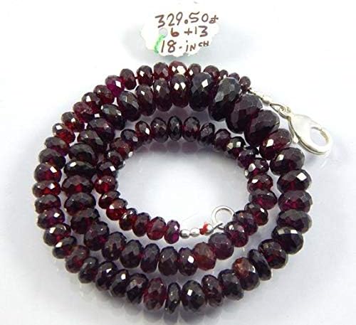 Garnet Beads, 6-13 mm Rondelles, Garnet Faceted Rondelles, Red Gemstone Beads, January Birthstone 18 Inch Long Code-HIGH-47152