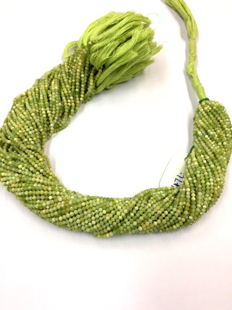 13 inch Strand of Natural gem Chrysoprase, 2-2.5mm rondelle Faceted Beads for DIY Jewelry Making. | Beads_03762, As Per Photo