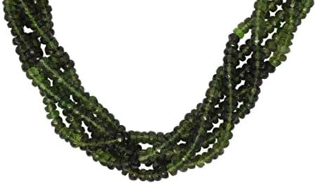 Ombre Green Tourmaline 4mm Hand Faceted Rondelles 13