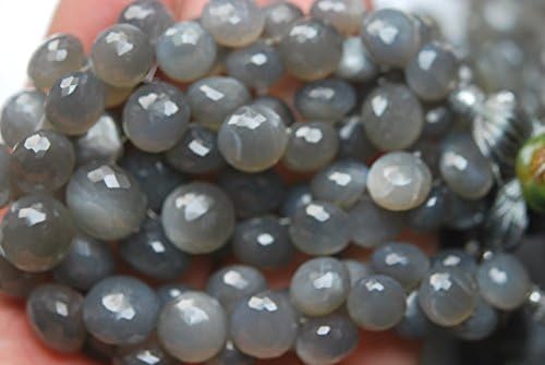 8'' long strand, natural huge size grey moonstone faceted onion briolettes, size 13-8mm