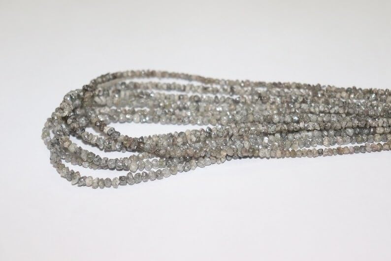 Natural Raw Grey Diamond Uncut Beads 3-4 mm Dark Grey Diamond Beads Raw Diamond Beads Diamond Beads Uncut Diamond Beads