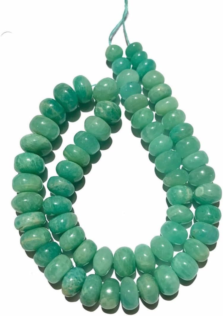 Natural Amazonite rondelle soomth Beads 7x11mm 19 inch Long String Jewelry Making Gemstone Beads for Necklace Bracelet