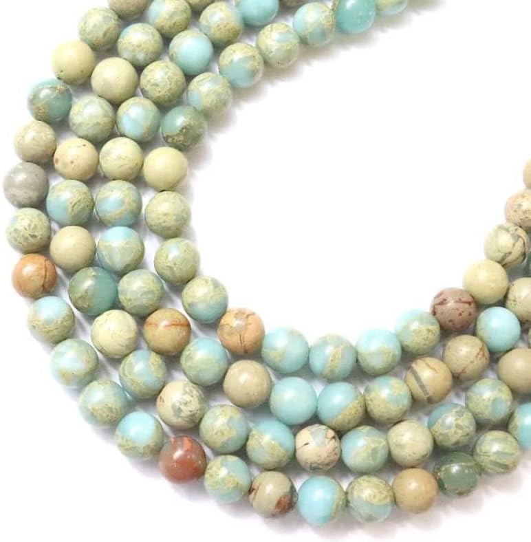 13 inch Strand of Natural gem Dark Aqua Terra Jasper, 10 mm Round Smooth Beads for DIY Jewelry Making. | Beads_03743