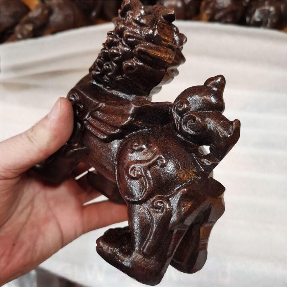 Agarwood A Pair Hand Carving Vietnam Wild Agarwood Kirin Fengshui Decoration Agarwood