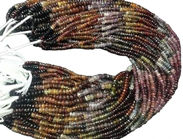 14 Inches Multi Spinel Faceted rondelle Beads 5 or 6 mm lot of 5 Strands Chik-STRD- 93215