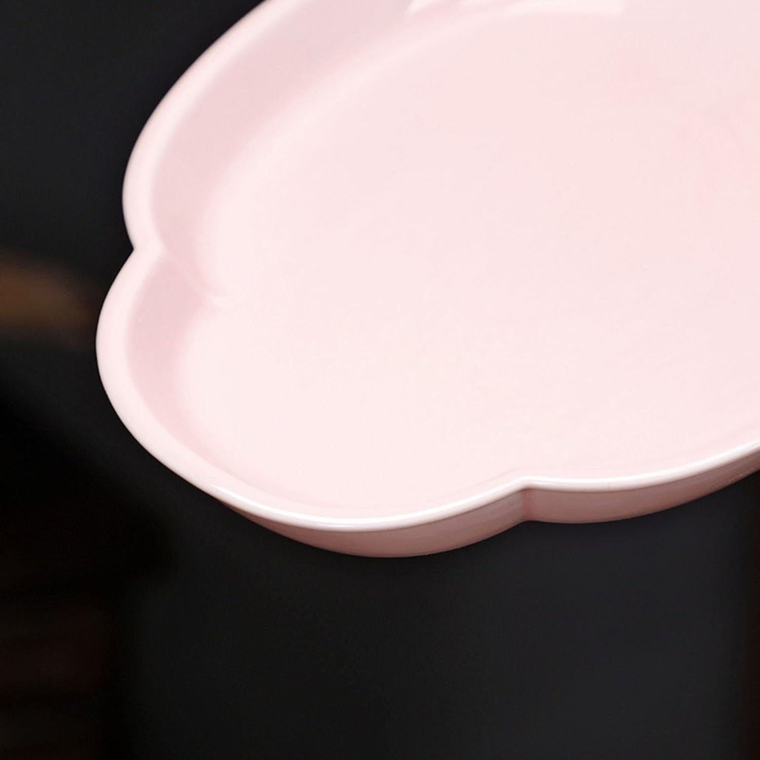 Tray Chinese Style Begonia Pot Holder Ceramic Tray Tea Tray Tea Restaurant Tea Tray Fruit Tray Nut Snack Tray Serving Trays(Cyan)