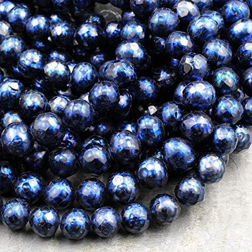 13 inch Strand of Natural gem Freshwater Pearl, 10 mm Round Faceted Beads for DIY Jewelry Making. | Beads_03837