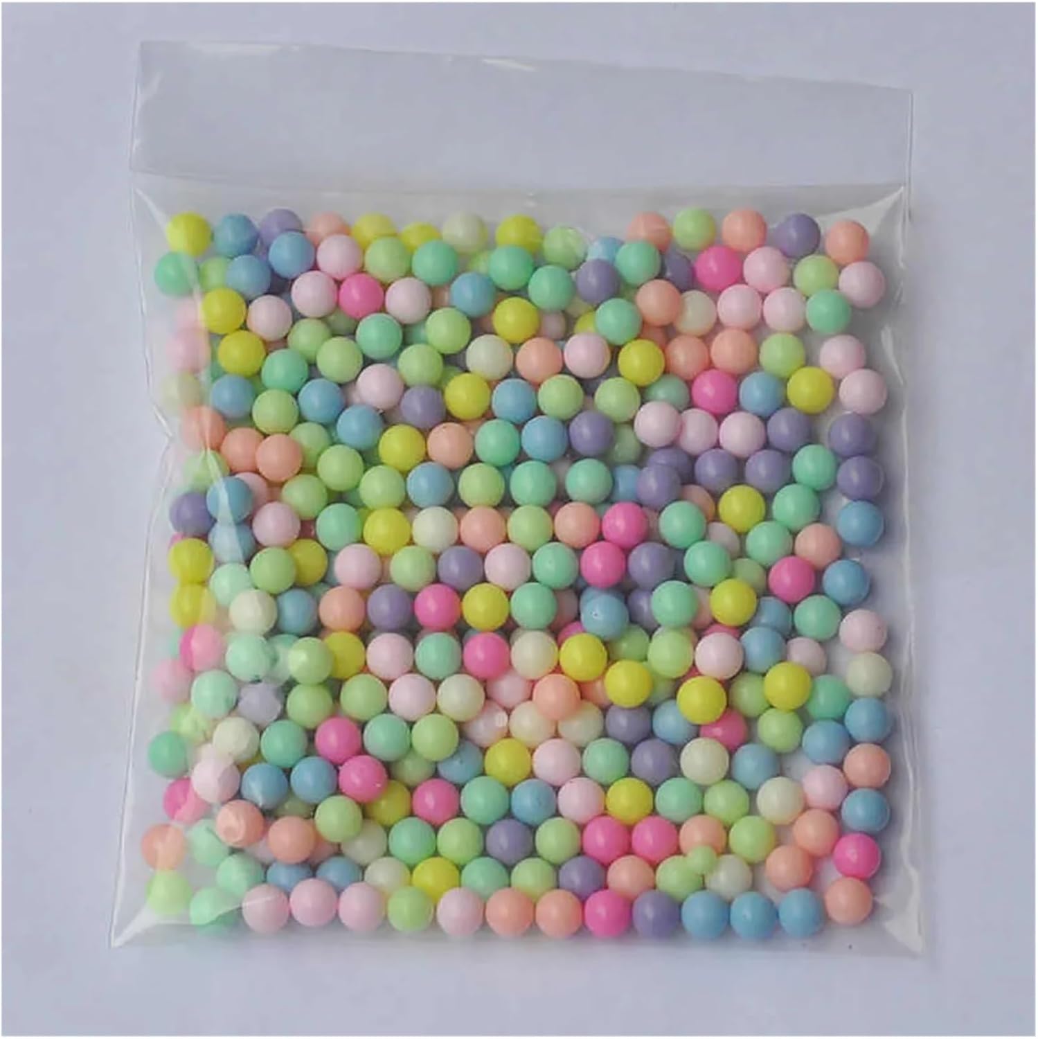 6mm Acrylic Solid Color Non Porous Round Beads Loose DIY Handmade Decorative Material Dropping(White,5000PCS)