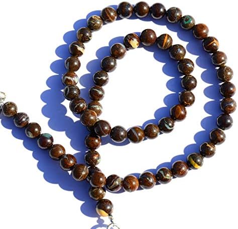 Very Rare Natural Gem Australian Boulder Opal 7.5MM Approx Size Smooth Round Beads 17.5 Inch Full Strand Finished Necklace Rare Gemstone