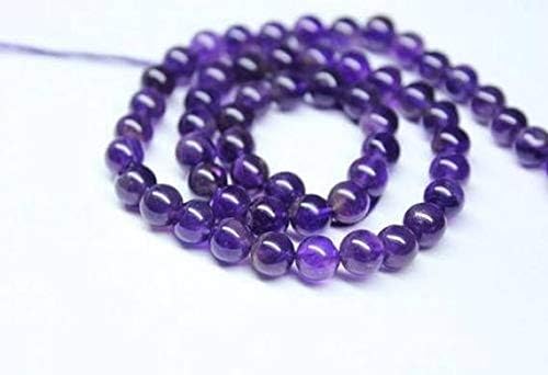 1 Strand African Amethyst Round Ball Smooth 13'' Long Strand Gemstone Beads, Jewelry Supplies for Jewelry Making, Bulk Beads, for Meditation Jewellery Gemstone 6mm
