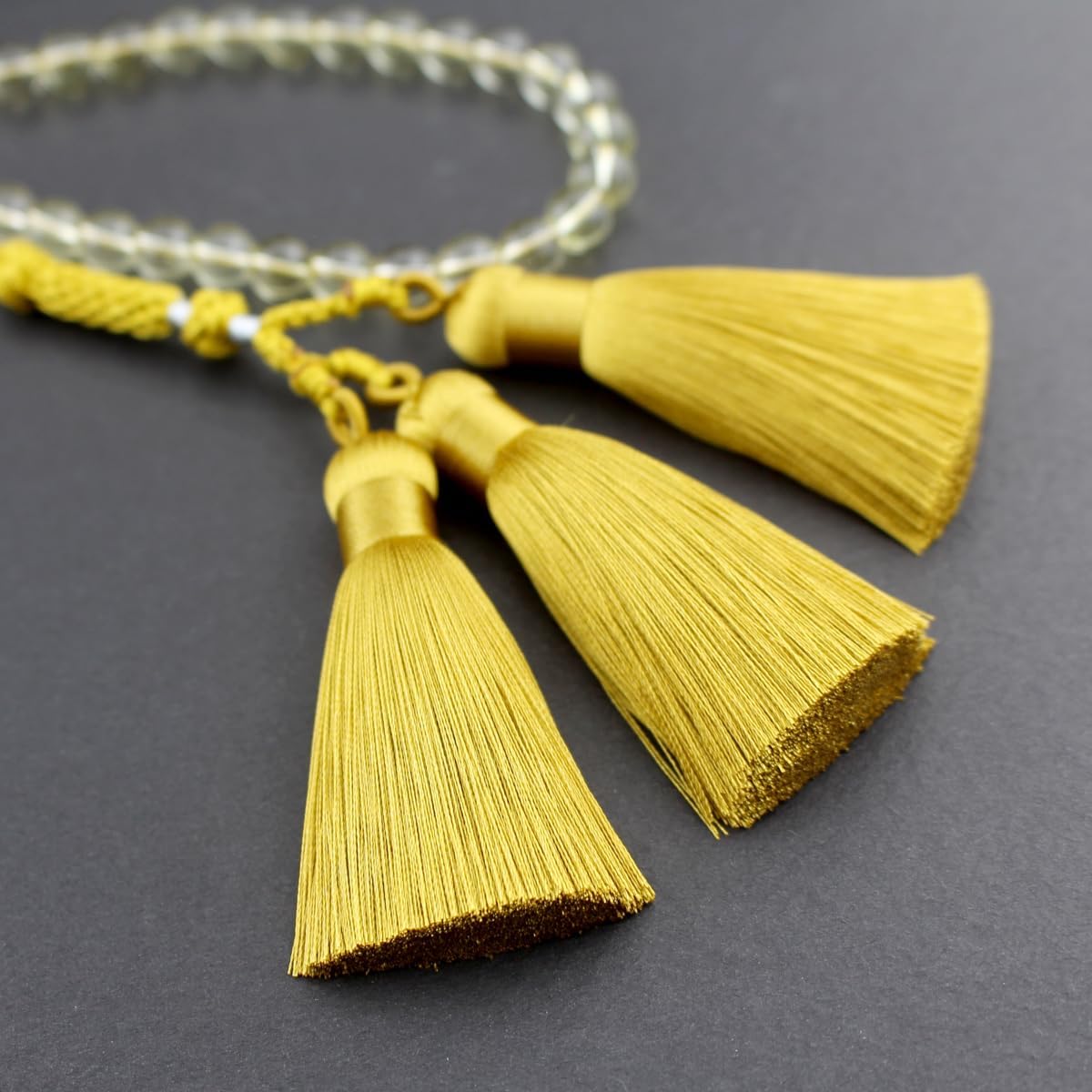 Muslims Islamic Dhikr Tasbeeh Tasbih Prayer Beads, 99 Crystal Citrine Yellow Quartz Beads with Tassel