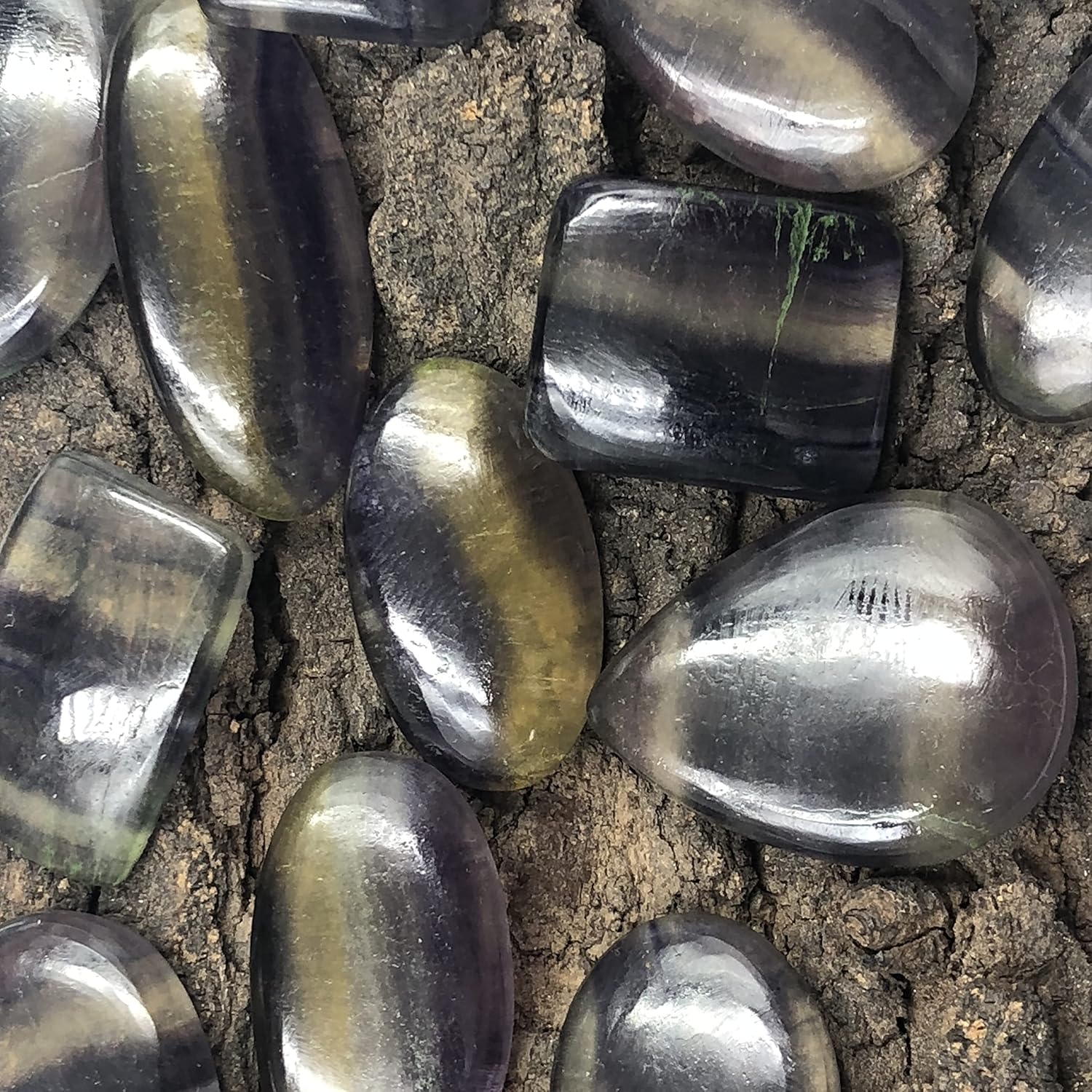 Natural MULTI FLUORITE Gemstone Loose Cabochon Lot For Jewelry Making, Loose Gemstone For Ring, Earring & Pendant Necklace, Jewelry Making Cabochons, Healing Gemstones