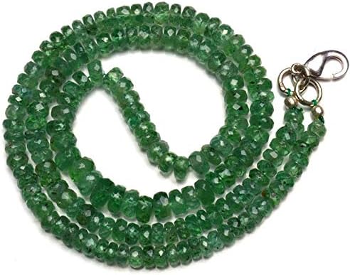 Natural Gemstone Rare Mint Green Color Kyanite 4 to 6.5MM Faceted Rondelle Beads 17 Inch Full Strand Fine Quality Beads Finished Necklace