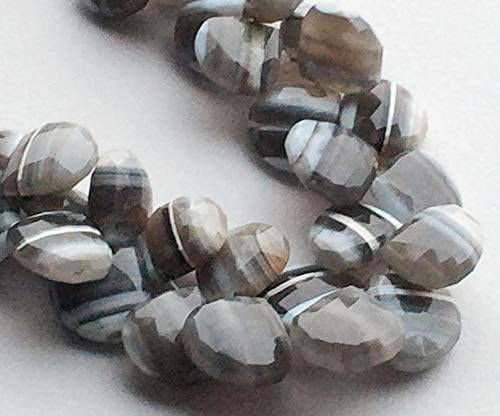 Opal - Boulder Opal Beads, Boulder Opal Faceted Heart Beads, Boulder Opal Necklace, 15-13mm, 23 Pieces, 4 Inch Strand, Wholesale