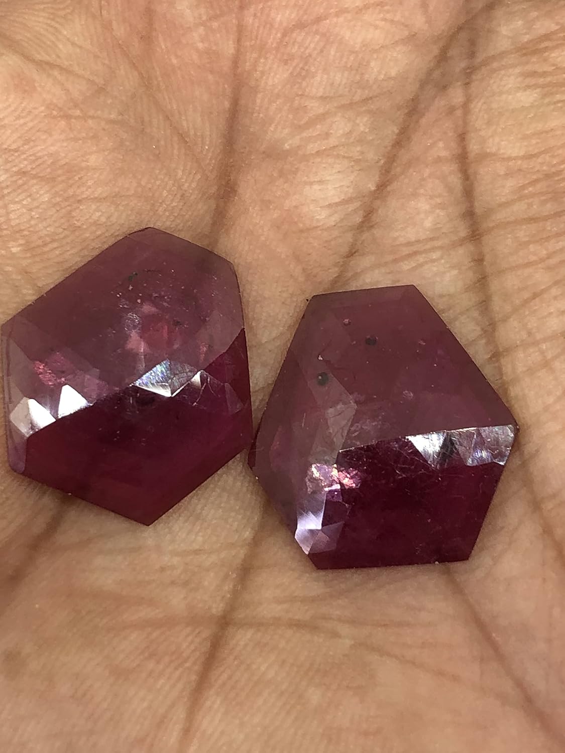 37.30 Ct Pair Ruby Fancy Shape Size 21 mm Rose Cut Faceted Attractive Good Quality Fine Loose Gemstone Best For Making Jewelry Design