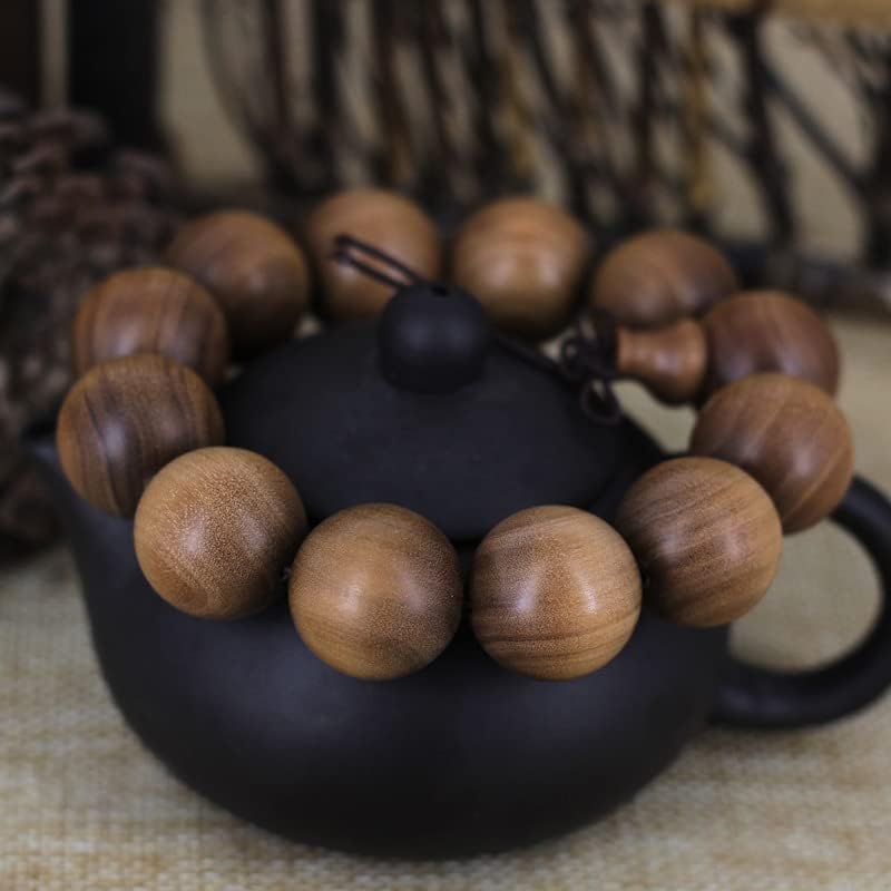 Mascot Wooden Crafts Wood Carving Art Wood Decoration Artwork 印度老山檀香手串 2.0黑肉 佛珠 文玩手串檀香木108男女念珠手链(浮水0.6m*108颗)